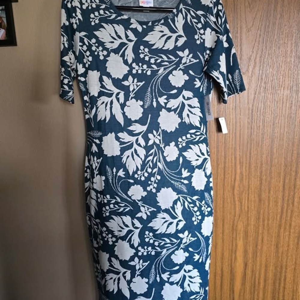 Floral Blue and White Dress